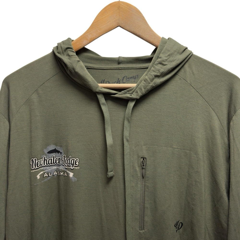 Duck Camp Mens Large Green Drirelease Pullover Lightweight Hunting Alaska Hoodie